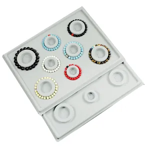 Multifunctional grey PE DIY jewelry design tray with size scales for bracelet beading