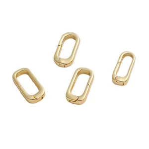 14K gold filled oval spring clasps for DIY handmade necklace jewelry making accessories.