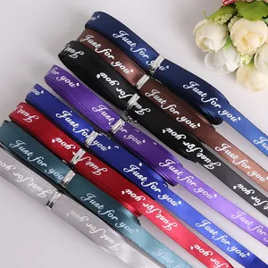 Multi-color satin ribbons with 'Just for you' print for gift wrapping and DIY crafts.