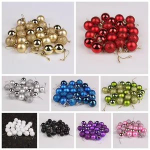 Multicolor Christmas Ball Ornaments For Holiday Tree Decoration Shiny Matte Glitter Plastic Decorative Hanging Baubles