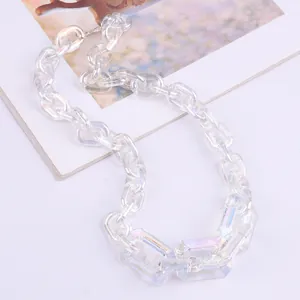 Detail view showing iridescent acrylic chunky chain link for DIY jewelry accessories
