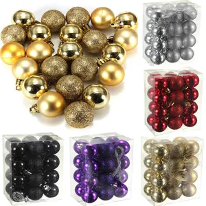 Detail of colorful Christmas balls with shiny, matte, and glitter finishes for decor.