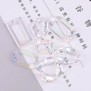 Acrylic Iridescent Chain Link DIY Jewelry Connector Bracelet Necklace Handmade Craft Earring Hair Clip Accessories