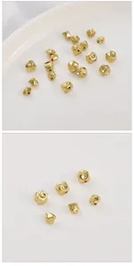 Detail view of 14k gold plated irregular spacer beads for DIY jewelry making