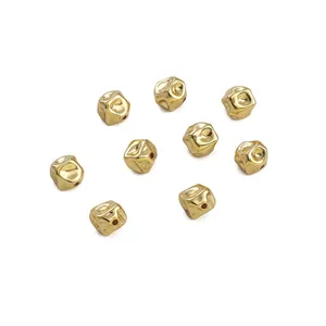 Irregular gold-filled stone spacer beads for DIY 14k gold-plated jewelry making crafts