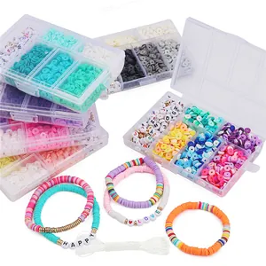 Detailansicht von 6mm Fimo-Perlen-Set inklusive Buchstabenperlen für DIY-Armbänder