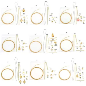14K Gold Plated Alloy DIY Jewelry Making Kit Bracelet Necklace Handcrafted Material Pack With Charms Pearl Chains Rings