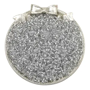 Macro view of high-quality silver-lined clear glass seed beads for DIY jewelry making