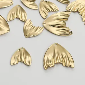 Koperen Vissenstaart Hanger Vergulde Zeemeerminstaart Bedel Voor DIY Sieraden Maken Ketting Oorbel Benodigdheden Handgemaakt