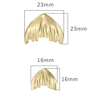 Verfijnde 14K vergulde zeemeerminstaart hangers in 23mm en 16mm maten voor DIY sieraden