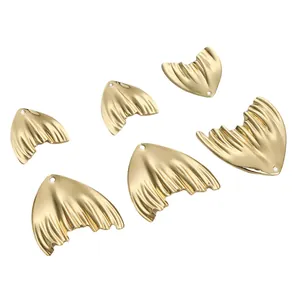 14K goud vergulde koperen 3D zeemeermin staart hangers voor DIY handgemaakte sieraden