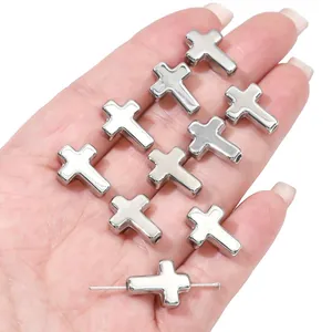 CCB Silver Plated Cross Star Heart Loose Beads For DIY Jewelry Making Necklace Bracelet Handmade Craft Supplies Material