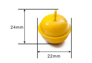 Ciondolo a campana in ferro verniciato giallo con dimensioni 24 mm altezza e 22 mm