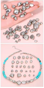 Vue détaillée des perles d'espacement CCB argentées pour bijoux faits à la main