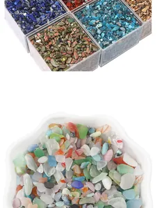 Detailansicht von 3-5 mm bunten ungebohrten Bruchsteinen für DIY-Schmuck und Bastelarbeiten
