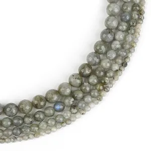 Detailed macro shot of faceted natural stone beads in various sizes for DIY jewelry