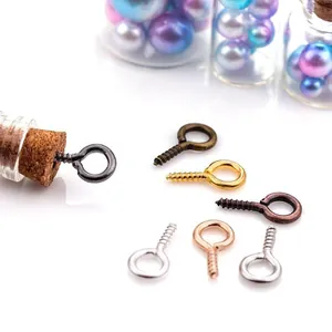 Goupilles à œil en fer de couleurs métalliques assorties pour bijoux en perles
