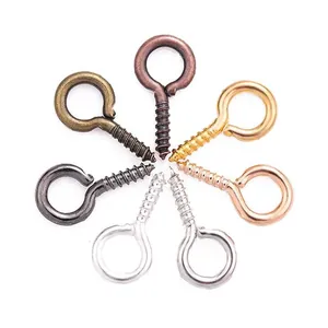 Pitons à vis en fer métalliques assortis pour la création de bijoux DIY et de pendentifs