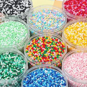 4mm colorful glass seed beads in transparent jars for DIY jewelry making