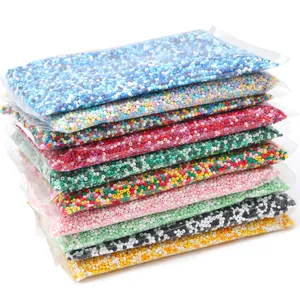 Stack of 4mm solid color glass seed beads in multiple colors for DIY jewelry making crafts