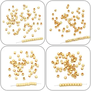 Selection of 14K gold filled faceted and square spacer beads for DIY jewelry making crafts