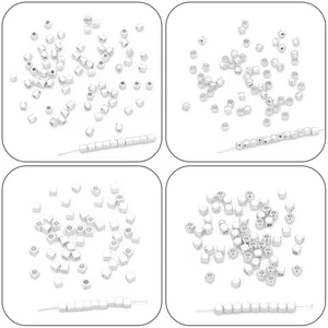 Assorted shapes of silver spacer beads for DIY bracelets and necklaces jewelry making