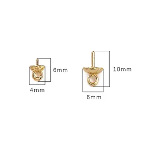 Tapas de pasador de ojo premium en oro de 14K para joyería DIY con medidas exactas