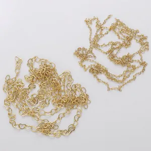 14K gold filled heart-shaped copper chain for DIY jewelry making accessories