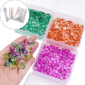 Komplettes DIY-Glasperlenset mit Glasschotter und Zubehör für handgemachte Handyanhänger