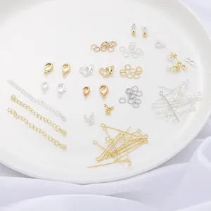 Detailed assortment of gold and silver plated jewelry findings for DIY craft making