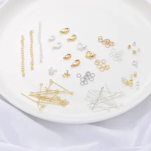 Assorted 14K and 18K gold filled jewelry making components and DIY repair accessory kit