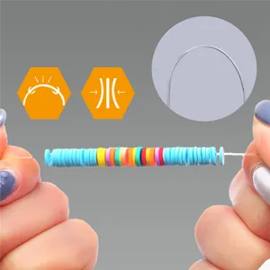 Kit de perles Heishi en argile polymère pour création de bijoux DIY avec fil élastique