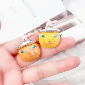 Halloween Zucca Cappello da Strega Spilla in Lega di Smalto Con Strass Cartone Animato Gioielli Festivi per Donna Festa Regalo
