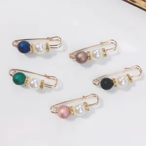 Set aus 5 eleganten Metall-Sicherheitsnadeln mit bunten Perlen zur Taillenanpassung