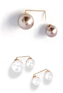 Double-sided faux pearl safety pin brooch for waist adjustment and clothing styling details