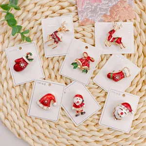 Weihnachtsbrosche Anstecknadel Weihnachtsmann Rentier Weihnachtsbaum Emaille Strass Abzeichen Feiertagsschmuck Geschenk Für Damen Herren