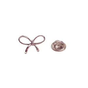 Elegante mini silberne Schleife Brosche Anti-Expositions-Pin für Kragen Kleidung