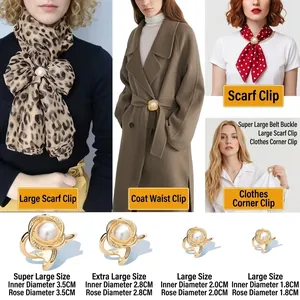 Eleganter goldener Rosenschal-Clip mit Perle für vielseitiges Styling und Taillierung