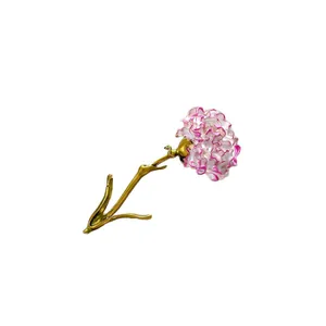 Elegant purple enamel carnation flower brooch pin for women's coat accessory