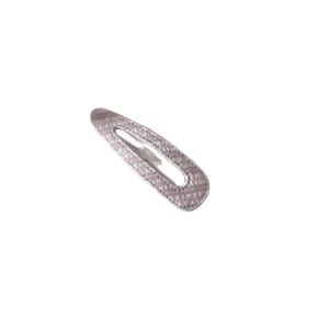 Simple pink and white striped fabric BB hair clip for women and girls daily styling