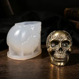 Καλούπι σιλικόνης κρανίο Halloween με διακοσμητικό χάλκινο κρανίο μοντέλο