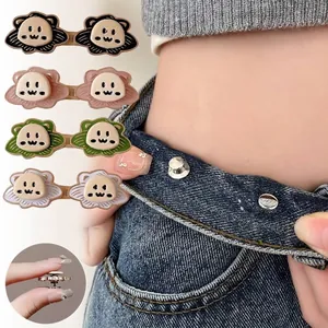 Resserre-Taille Mignon Lion de Dessin Animé pour Jeans Boucle de Taille en Métal Réglable Bouton de Taille de Pantalon Sans Pincement