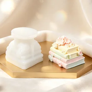 Buch Und Blume Geformte Silikonform Für Kerzenherstellung Gips Seife Harz Handwerk DIY Desktop Ornament Handgemachtes Geschenk