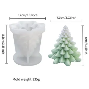 Silikon-Weihnachtsbaumform mit Abmessungen von 8,4 cm x 8,5 cm und Gewicht