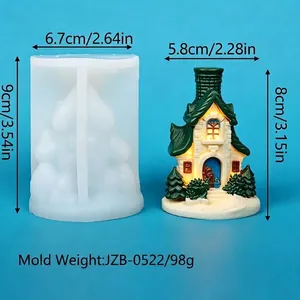 Accurate dimensions for Christmas house silicone mold and resin house model comparison