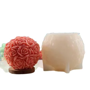 3D Silikonform Rosenkugel für DIY Duftkerzen, Kunstharz Handwerk und Gipsdekoration
