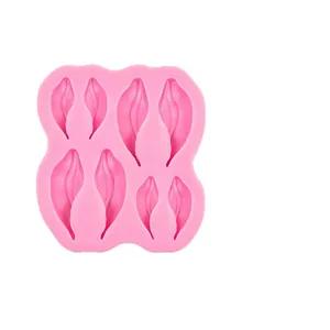 Pink petal-shaped silicone mold for fondant cake decoration and chocolate crafts