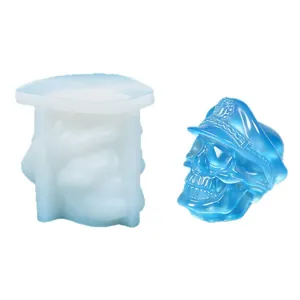 Halloween Totenkopf Kapitän Silikonform für DIY Duftkerzen und Gipsdekorationen