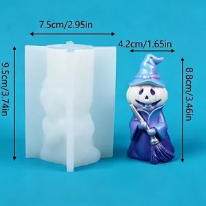 Detailed size guide for Halloween pumpkin wizard wizard silicone mold for candles