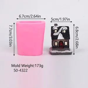 Weihnachtshaus Silikonform für Harzguss, Kerzenherstellung und DIY Gipsbastelarbeiten